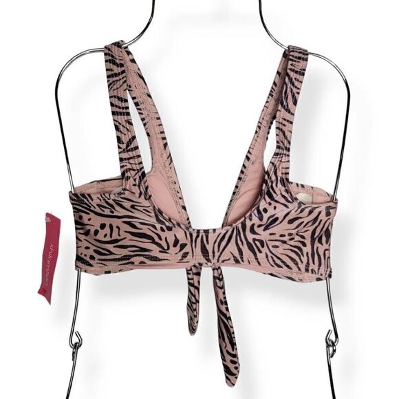 Xhilaration Animal Print Front tie Bikini Top XS Juniors (00) - Picture 2 of 3